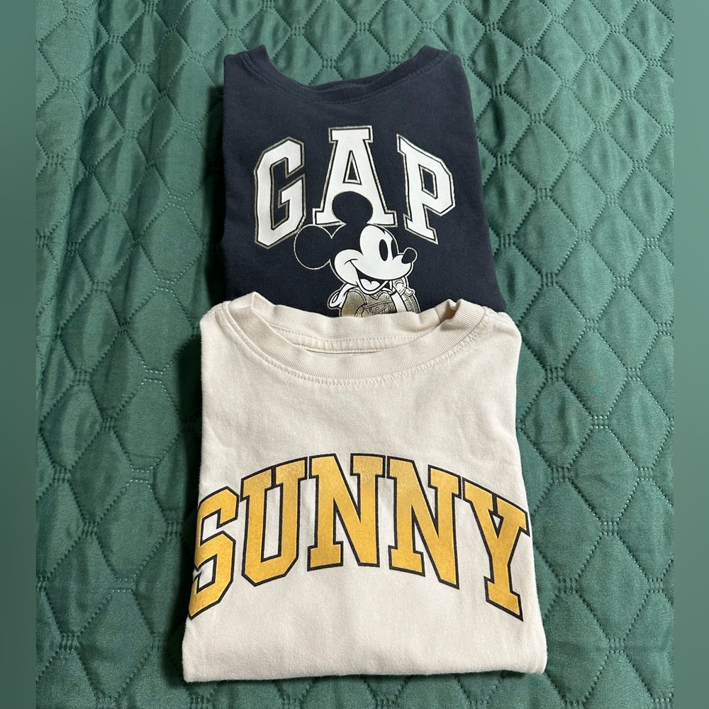 GAP Kids Black and Cream Mickey Mouse and Sesame Street  Shirt